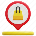 shopping, cart, maps, location, placeholder, pin, 3d