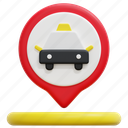 taxi, stop, maps, location, placeholder, pin, 3d