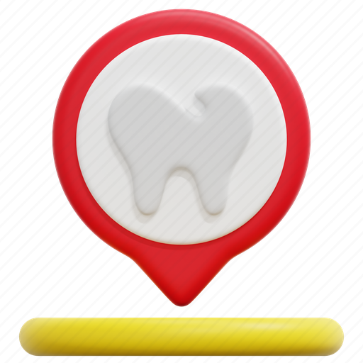 Dentist, dental, care, maps, location, placeholder, pin 3D illustration - Download on Iconfinder