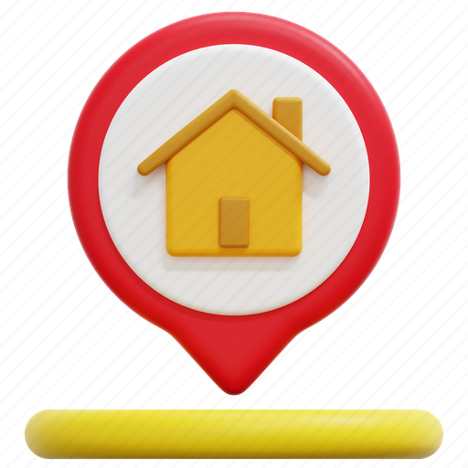 House, home, maps, location, placeholder, pin, 3d 3D illustration - Download on Iconfinder