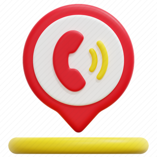 Phone, telephone, maps, location, placeholder, pin, 3d 3D illustration - Download on Iconfinder