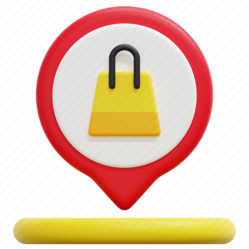 Shopping, cart, maps, location, placeholder, pin, 3d 3D illustration - Download on Iconfinder