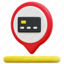 credit, card, banking, maps, location, pin, placeholder, 3d 