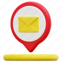 post, office, mail, maps, location, pin, placeholder, 3d 