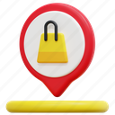 shopping, cart, maps, location, pin, placeholder, 3d