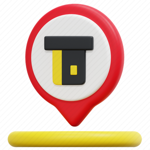 Atm, money, maps, location, pin, placeholder, 3d 3D illustration - Download on Iconfinder