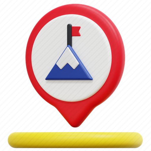 Mountain, range, maps, location, pin, placeholder, 3d 3D illustration - Download on Iconfinder