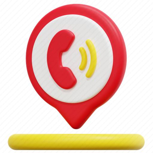 Phone, telephone, maps, location, pin, placeholder, 3d 3D illustration - Download on Iconfinder