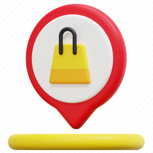 Shopping, cart, maps, location, pin, placeholder, 3d 3D illustration - Download on Iconfinder