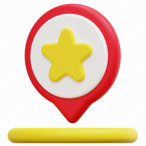 Star, rate, maps, location, pin, placeholder, 3d 3D illustration - Download on Iconfinder
