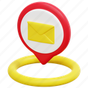 post, office, mail, maps, placeholder, location, pin, 3d