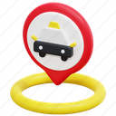taxi, stop, maps, placeholder, location, pin, 3d