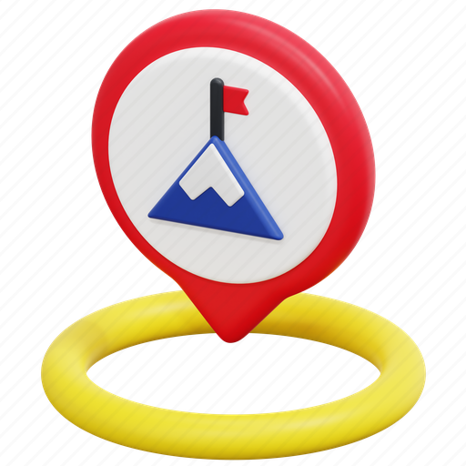 Mountain, range, maps, placeholder, location, pin, 3d icon - Download on Iconfinder