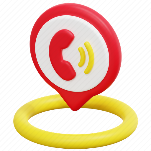 Phone, telephone, maps, placeholder, location, pin, 3d icon - Download on Iconfinder