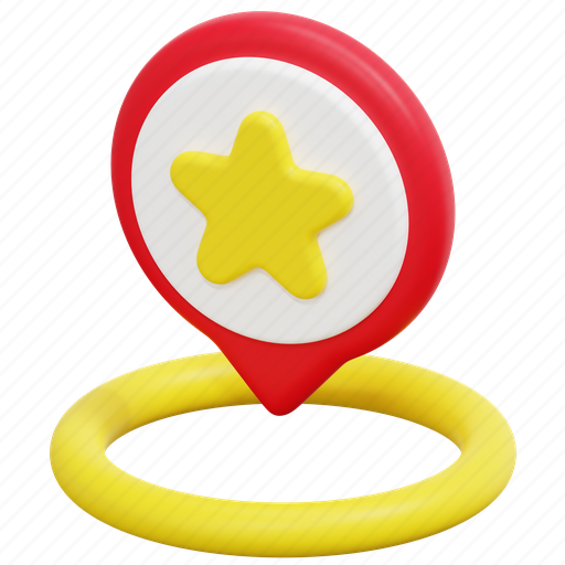 Star, rate, maps, placeholder, location, pin, 3d icon - Download on Iconfinder