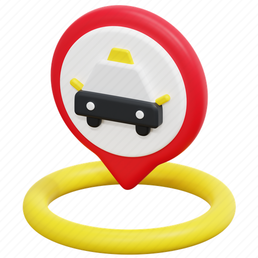 Taxi, stop, maps, placeholder, location, pin, 3d icon - Download on Iconfinder