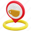 coffee, shop, maps, placeholder, location, pin, 3d 