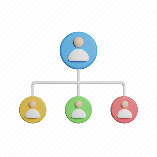 Organization, front, team, management, structure, group, people 3D illustration - Download on Iconfinder