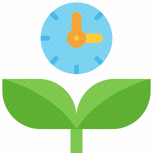 Growing, plant, time, clock, farming, growth, nature icon - Download on Iconfinder