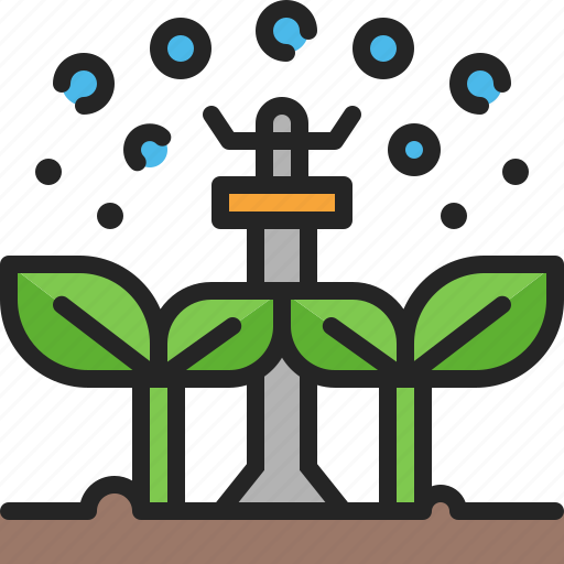 Agriculture, sprinkler, farming, gardening, crop, sapling, plant icon - Download on Iconfinder