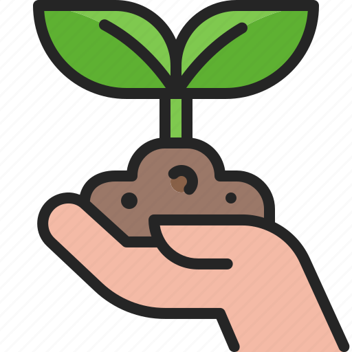 Planting, gardening, hand, plant, sapling, soil, nature icon - Download on Iconfinder