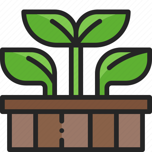 Raised, bed, plant, vegetable, gardening, growth, farming icon - Download on Iconfinder