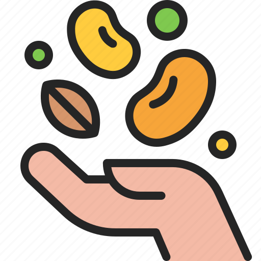 Seed, grain, bean, gardening, hand, farming, plant icon - Download on Iconfinder