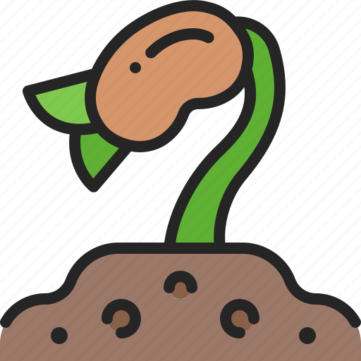 Sprout, seedling, growth, gardening, sapling, bean, crop icon - Download on Iconfinder