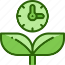 growing, plant, time, clock, farming, growth, nature