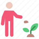 plant, pot, seeding, seeds, pour, soil, agriculture, gardening, farming