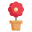 flower, blossom, summer, pot, floral, plant icon 