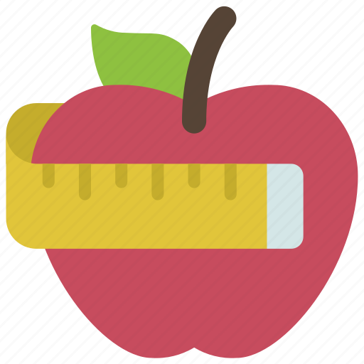 Diet, apple, organic, vegetarian, measurement icon - Download on Iconfinder