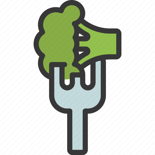 Fork, in, broccoli, organic, vegetarian icon - Download on Iconfinder