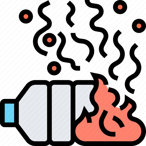 Burned, plastic, chemical, releasing, pollution icon - Download on Iconfinder