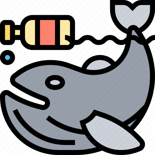 Plastic, pollution, effects, whale, ocean icon - Download on Iconfinder