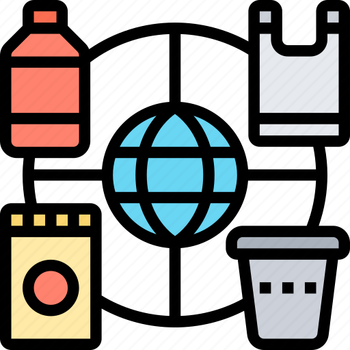 Reduce, plastic, products, containers, global icon - Download on Iconfinder