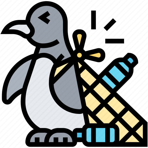 Penguin, trapped, fishnet, harmful, struggle icon - Download on Iconfinder