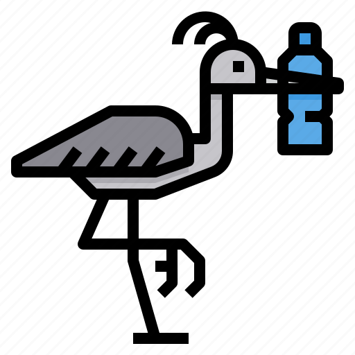 Bird, bottle, eat, environment, plastic icon - Download on Iconfinder
