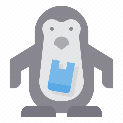 Animal, bag, environment, penguin, plastic icon - Download on Iconfinder