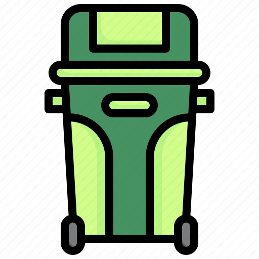 Trash, can, waste, plastic, bin, wheel icon - Download on Iconfinder