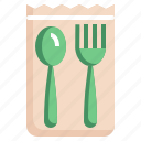 disposable, plastic, fork, food, spoon