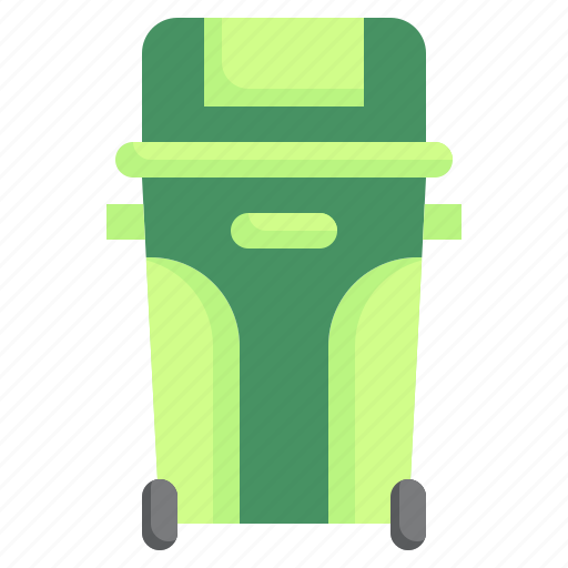 Trash, can, waste, plastic, bin, wheel icon - Download on Iconfinder