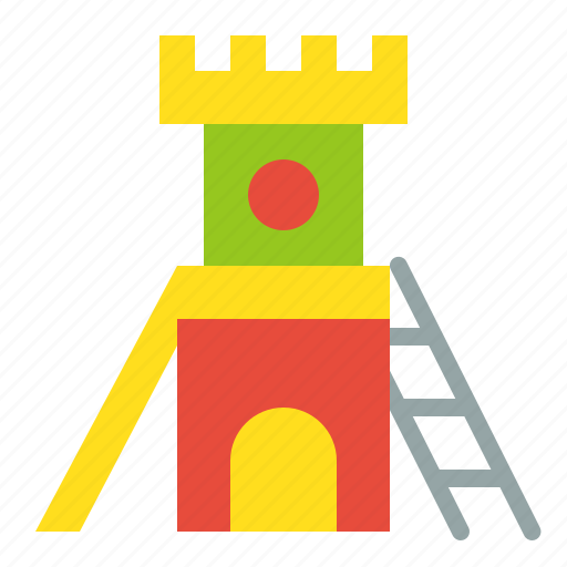 Outdoors, play, play tower, playground, playground equipment, slide icon - Download on Iconfinder