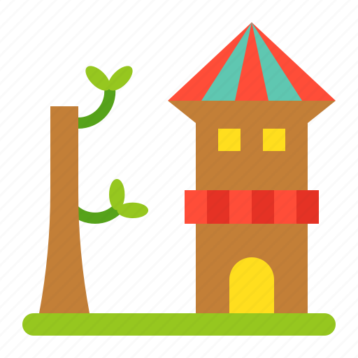 Outdoors, playground, playground equipment, tree house, wooden house icon - Download on Iconfinder