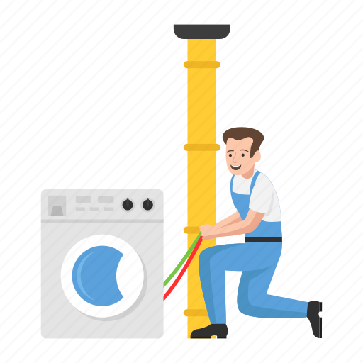 Washing machine, cleaning machine, sewage pipe, laundry machine, plumbing, attaching, plumber icon - Download on Iconfinder