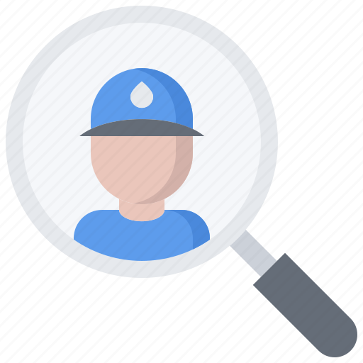 Magnifier, man, pipe, plumber, plumbing, search, water icon - Download on Iconfinder