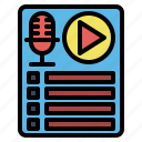 podcast, playlist, music, list, microphone, multimedia
