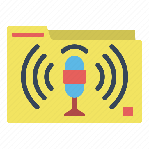 Podcast, folder, file, microphone, data, record icon - Download on Iconfinder