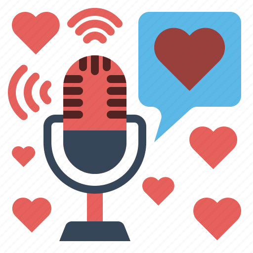 Podcast, love, microphone, romantic, audio, like icon - Download on Iconfinder