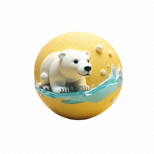 Dreamshaper, v7, a, single, of, polar, bear 3D illustration - Download